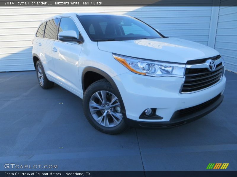 Blizzard White Pearl / Black 2014 Toyota Highlander LE