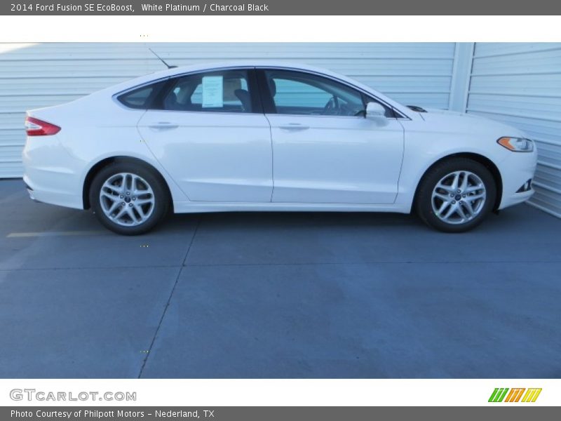 White Platinum / Charcoal Black 2014 Ford Fusion SE EcoBoost