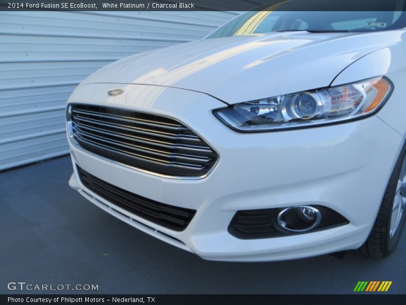 White Platinum / Charcoal Black 2014 Ford Fusion SE EcoBoost