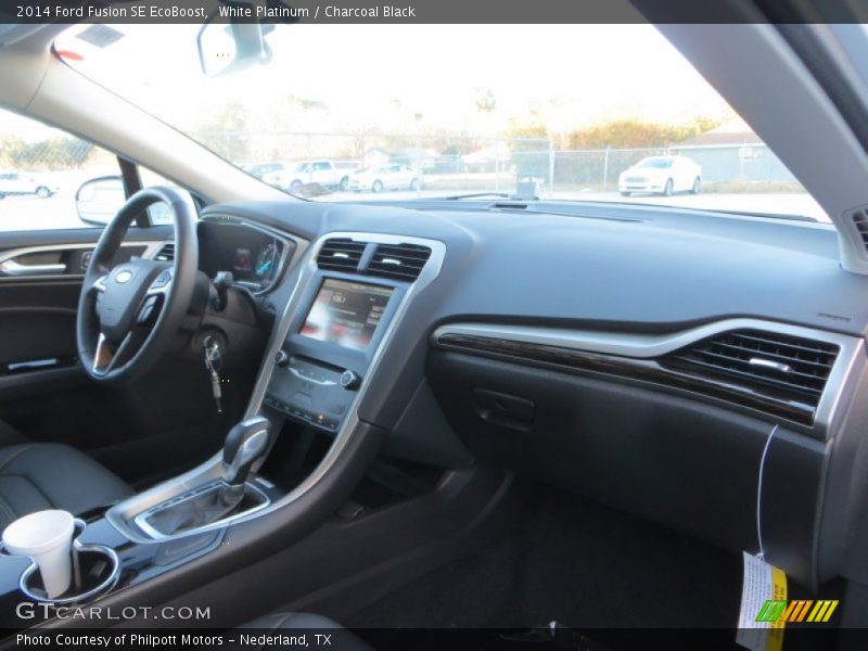 White Platinum / Charcoal Black 2014 Ford Fusion SE EcoBoost