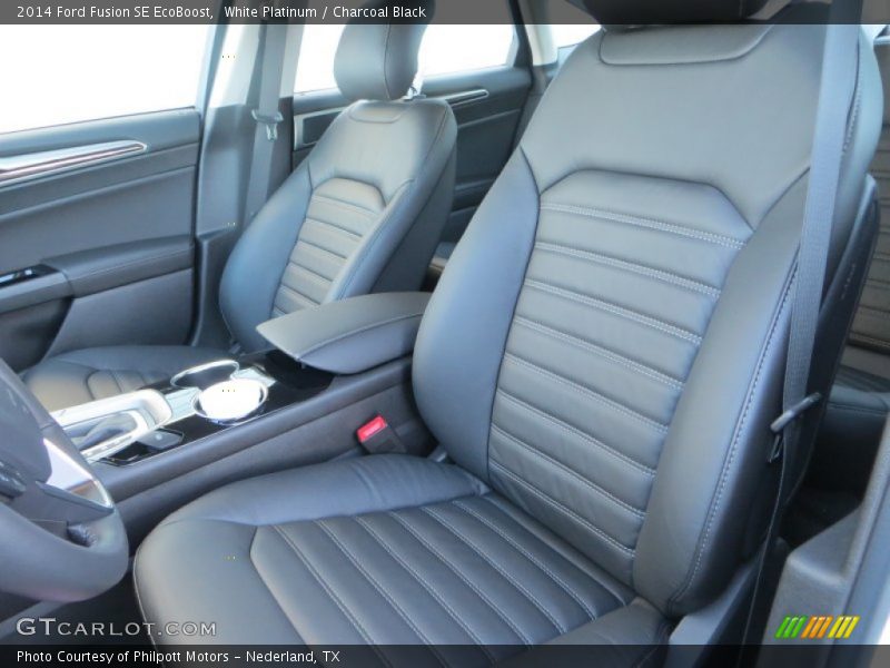 White Platinum / Charcoal Black 2014 Ford Fusion SE EcoBoost