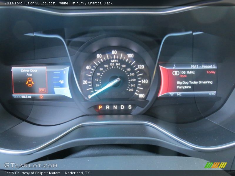 White Platinum / Charcoal Black 2014 Ford Fusion SE EcoBoost