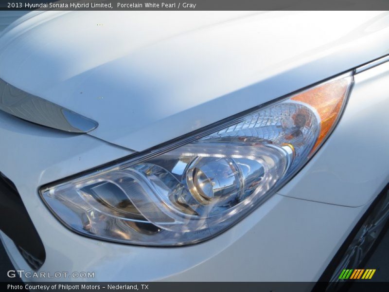 Porcelain White Pearl / Gray 2013 Hyundai Sonata Hybrid Limited