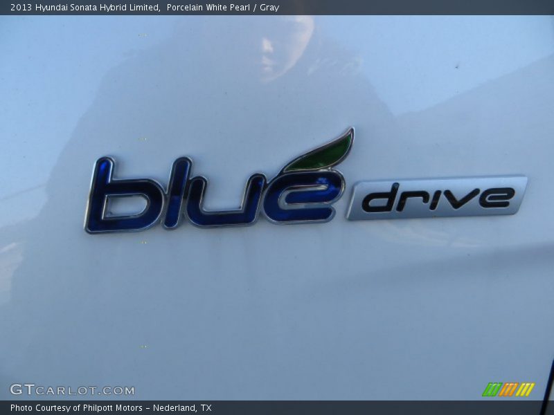 Porcelain White Pearl / Gray 2013 Hyundai Sonata Hybrid Limited