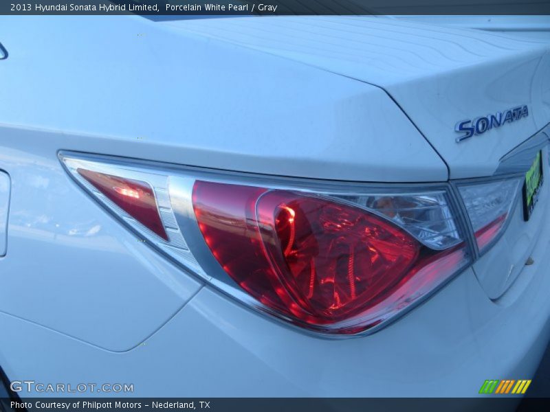 Porcelain White Pearl / Gray 2013 Hyundai Sonata Hybrid Limited
