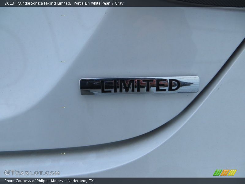 Porcelain White Pearl / Gray 2013 Hyundai Sonata Hybrid Limited