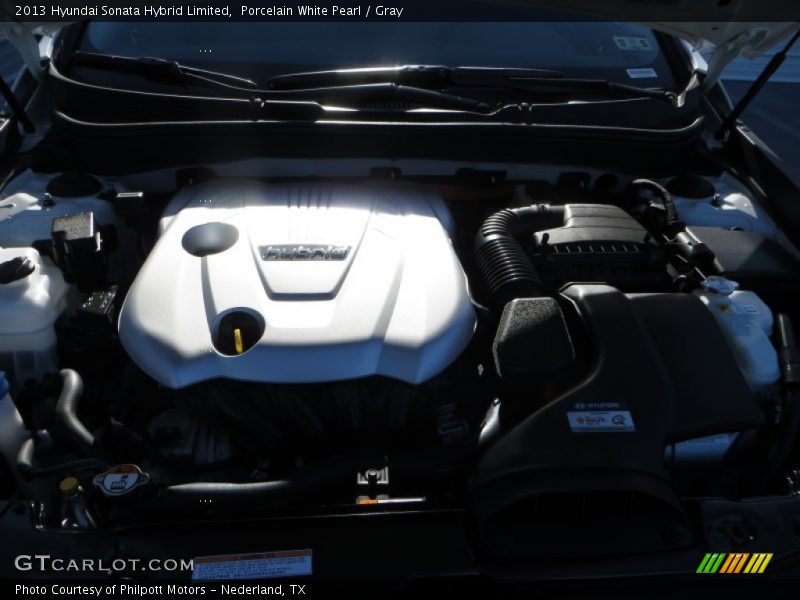 Porcelain White Pearl / Gray 2013 Hyundai Sonata Hybrid Limited