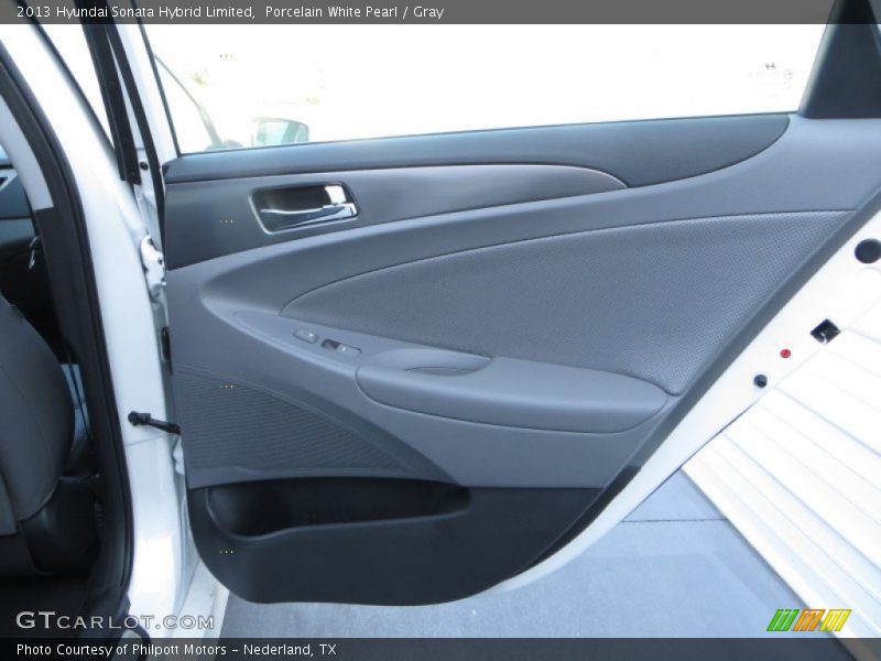 Porcelain White Pearl / Gray 2013 Hyundai Sonata Hybrid Limited