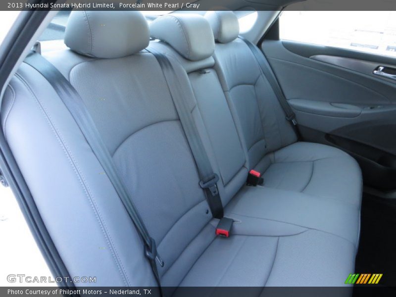 Porcelain White Pearl / Gray 2013 Hyundai Sonata Hybrid Limited