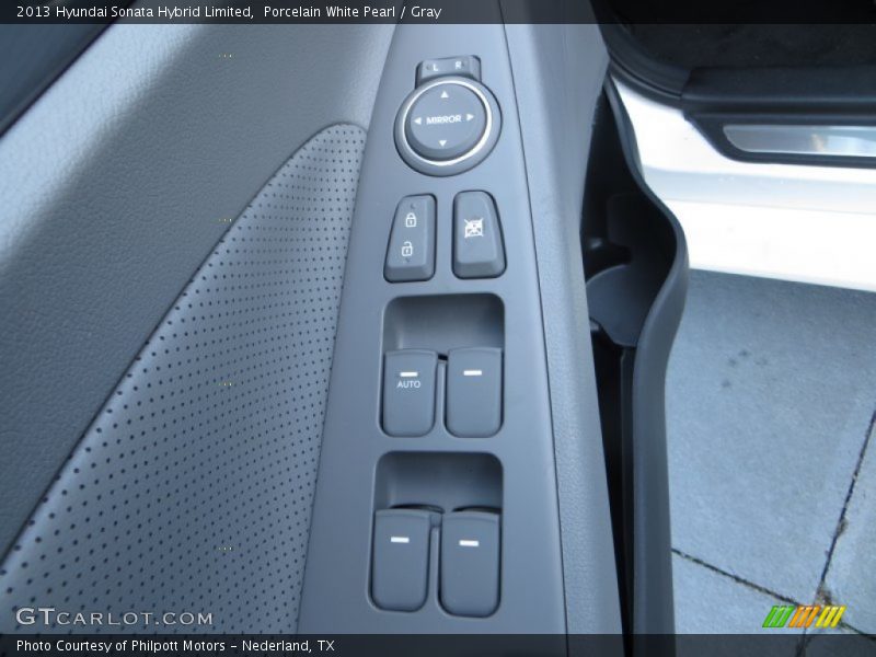 Porcelain White Pearl / Gray 2013 Hyundai Sonata Hybrid Limited