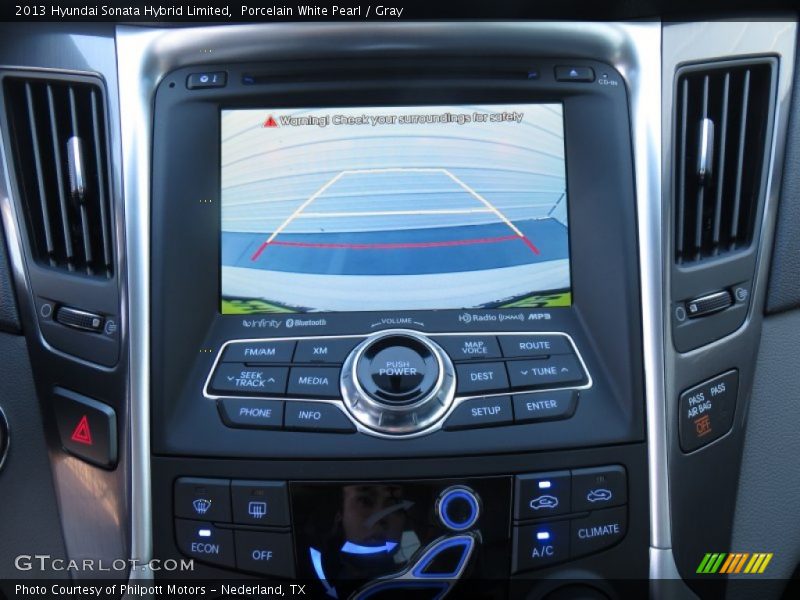 Porcelain White Pearl / Gray 2013 Hyundai Sonata Hybrid Limited