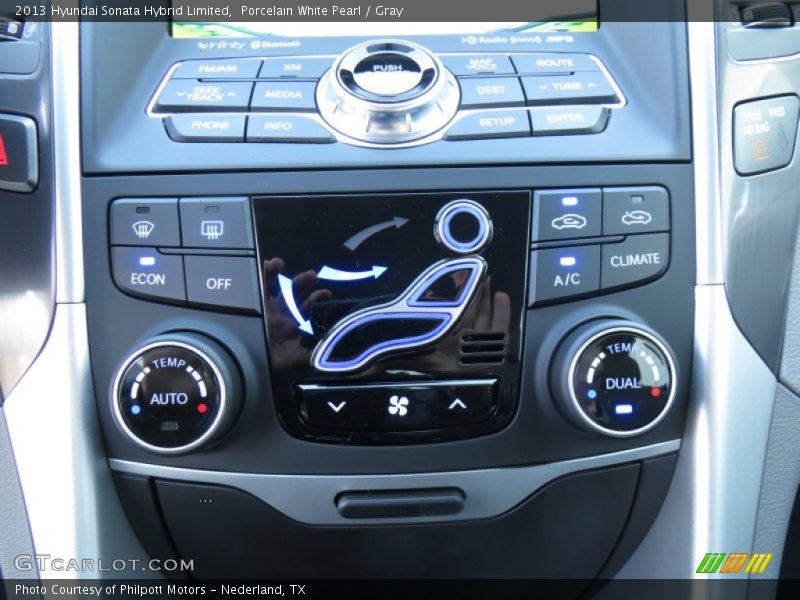 Porcelain White Pearl / Gray 2013 Hyundai Sonata Hybrid Limited