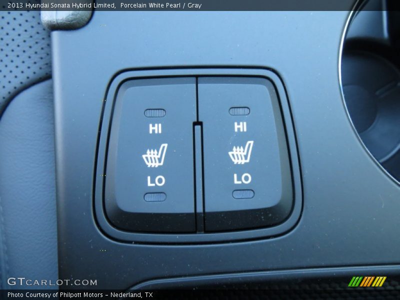 Porcelain White Pearl / Gray 2013 Hyundai Sonata Hybrid Limited