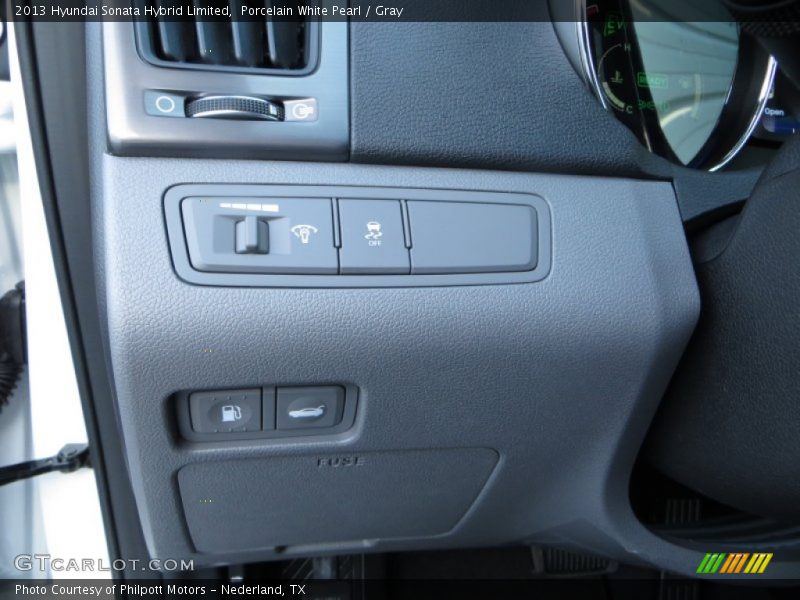 Porcelain White Pearl / Gray 2013 Hyundai Sonata Hybrid Limited