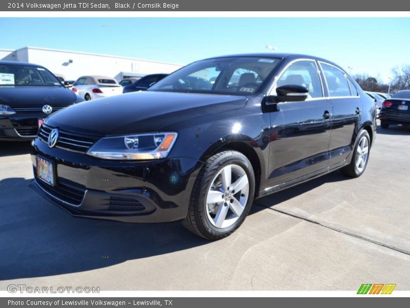 Black / Cornsilk Beige 2014 Volkswagen Jetta TDI Sedan