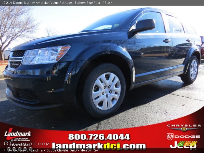 Fathom Blue Pearl / Black 2014 Dodge Journey Amercian Value Package