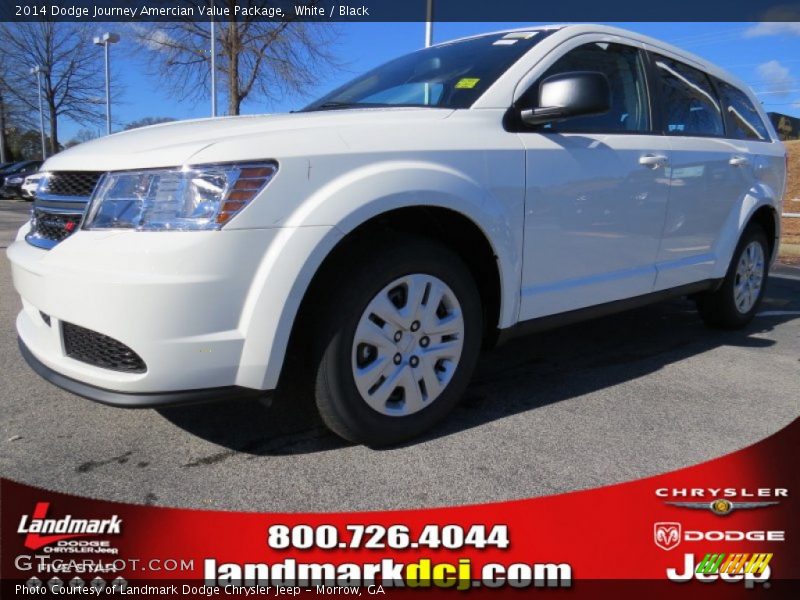 White / Black 2014 Dodge Journey Amercian Value Package