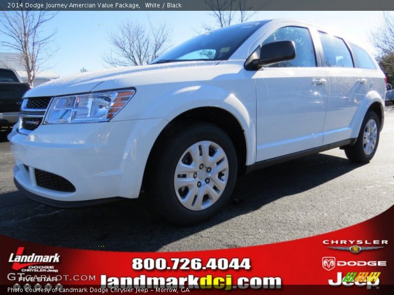 White / Black 2014 Dodge Journey Amercian Value Package