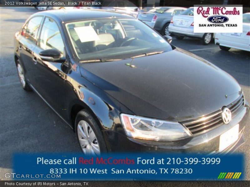 Black / Titan Black 2012 Volkswagen Jetta SE Sedan