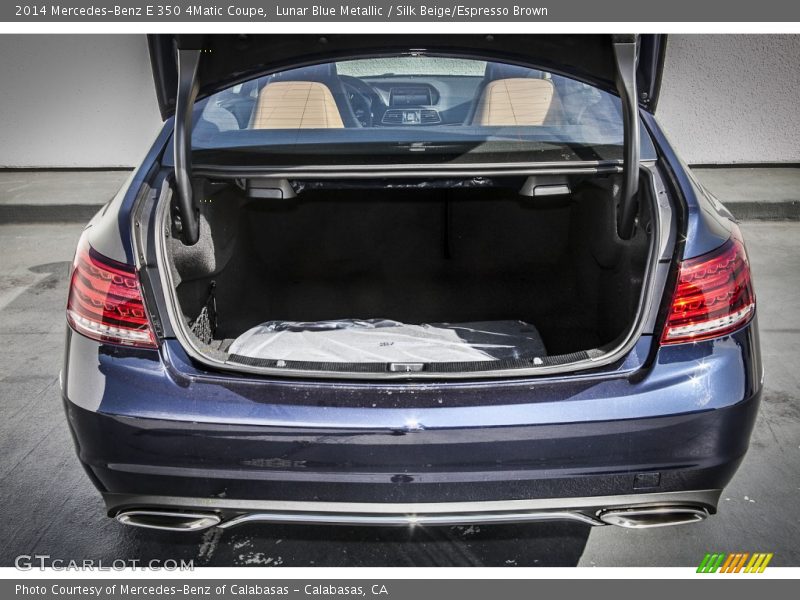 Lunar Blue Metallic / Silk Beige/Espresso Brown 2014 Mercedes-Benz E 350 4Matic Coupe