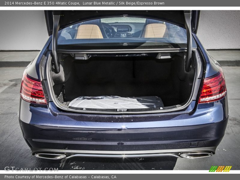 Lunar Blue Metallic / Silk Beige/Espresso Brown 2014 Mercedes-Benz E 350 4Matic Coupe