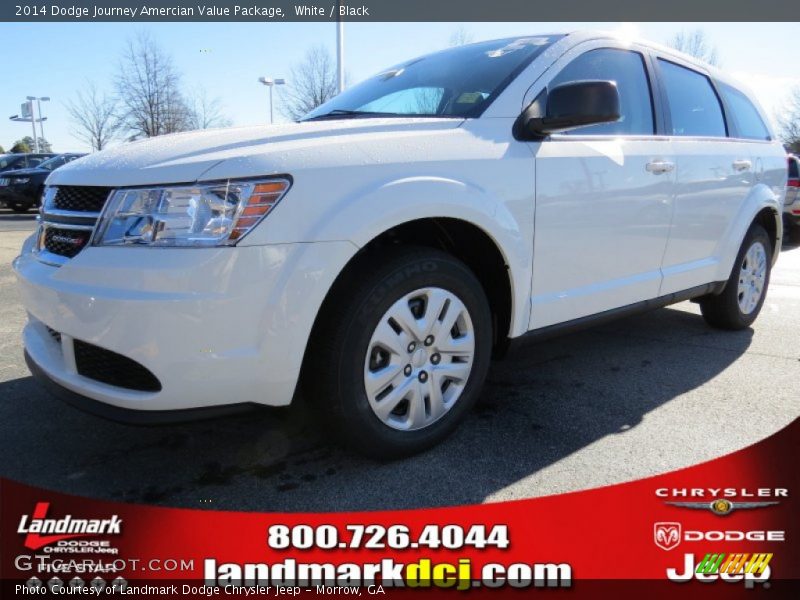 White / Black 2014 Dodge Journey Amercian Value Package