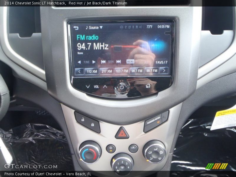 Red Hot / Jet Black/Dark Titanium 2014 Chevrolet Sonic LT Hatchback