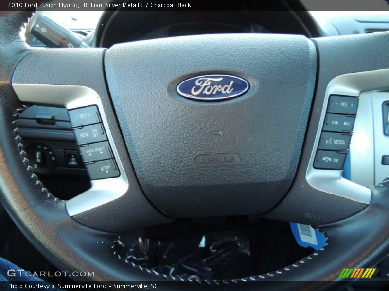Brilliant Silver Metallic / Charcoal Black 2010 Ford Fusion Hybrid