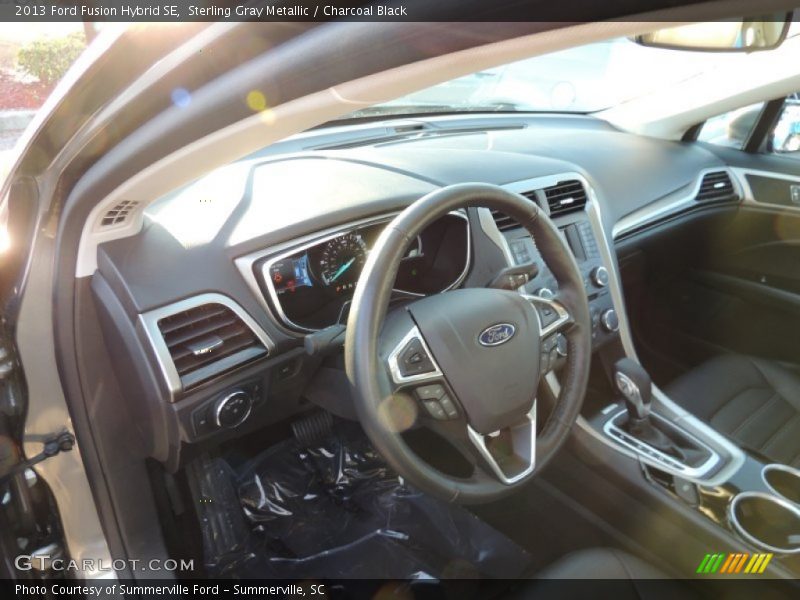 Sterling Gray Metallic / Charcoal Black 2013 Ford Fusion Hybrid SE