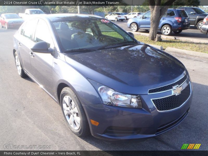 Atlantis Blue Metallic / Jet Black/Medium Titanium 2014 Chevrolet Cruze LS
