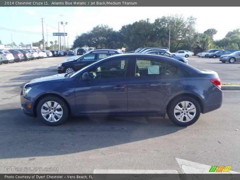 Atlantis Blue Metallic / Jet Black/Medium Titanium 2014 Chevrolet Cruze LS