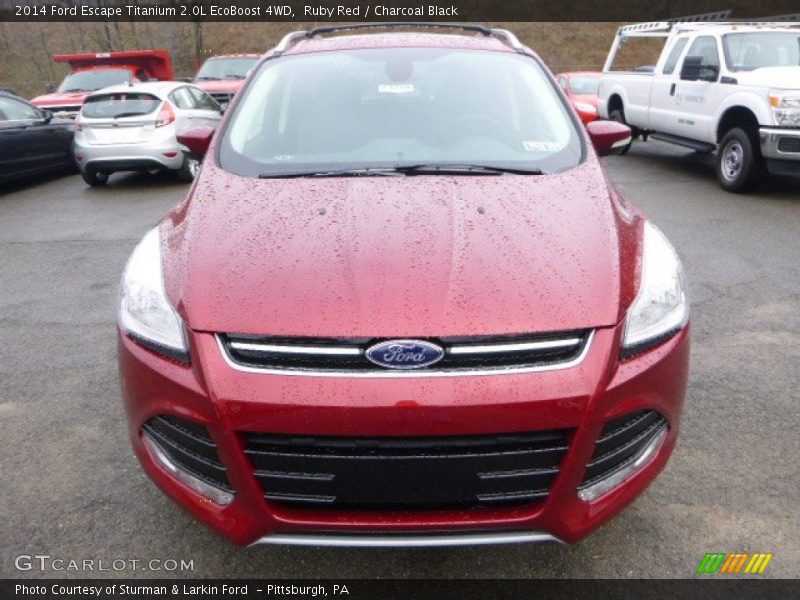 Ruby Red / Charcoal Black 2014 Ford Escape Titanium 2.0L EcoBoost 4WD