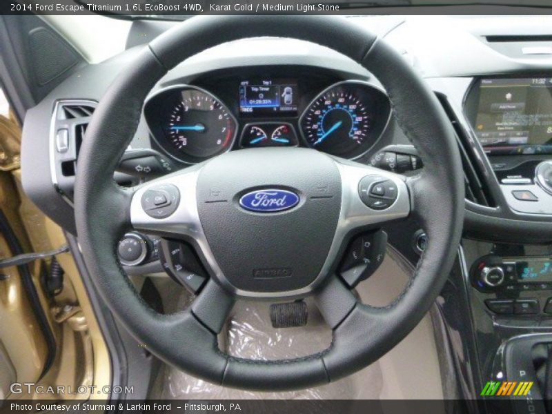 Karat Gold / Medium Light Stone 2014 Ford Escape Titanium 1.6L EcoBoost 4WD