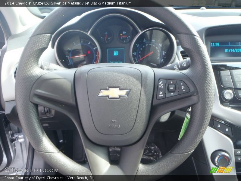 Silver Ice Metallic / Jet Black/Medium Titanium 2014 Chevrolet Cruze LS
