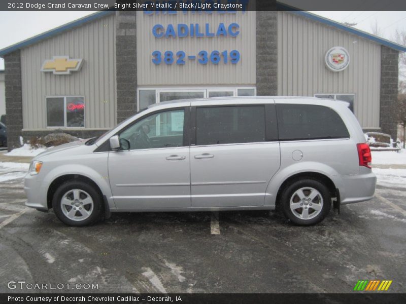 Bright Silver Metallic / Black/Light Graystone 2012 Dodge Grand Caravan Crew