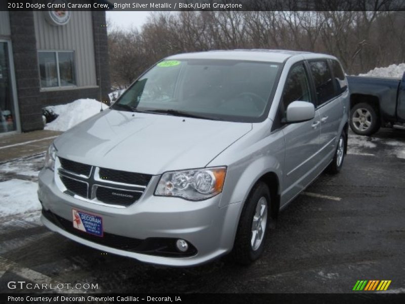 Bright Silver Metallic / Black/Light Graystone 2012 Dodge Grand Caravan Crew
