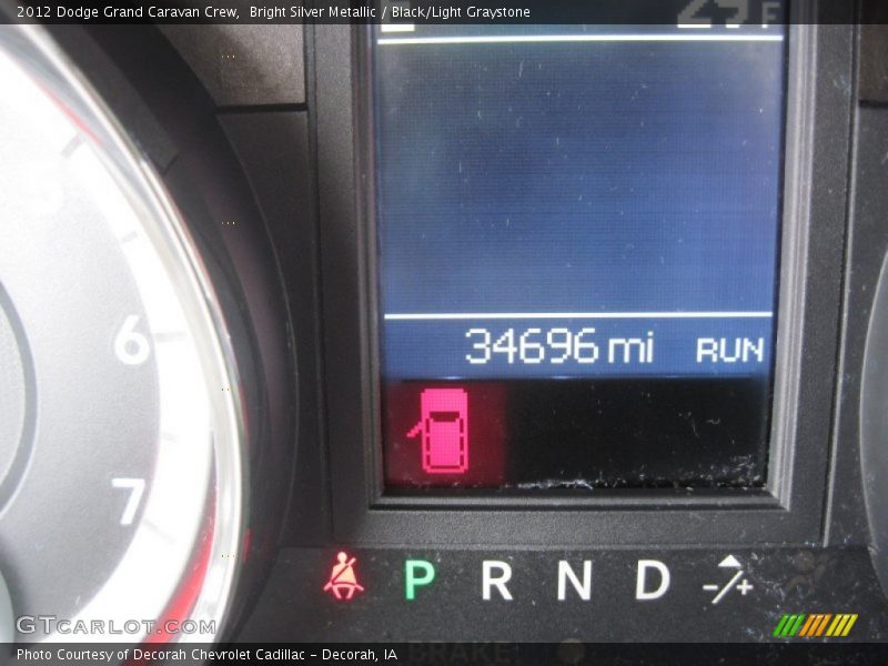 Bright Silver Metallic / Black/Light Graystone 2012 Dodge Grand Caravan Crew