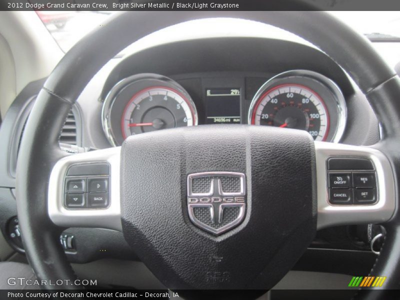 Bright Silver Metallic / Black/Light Graystone 2012 Dodge Grand Caravan Crew