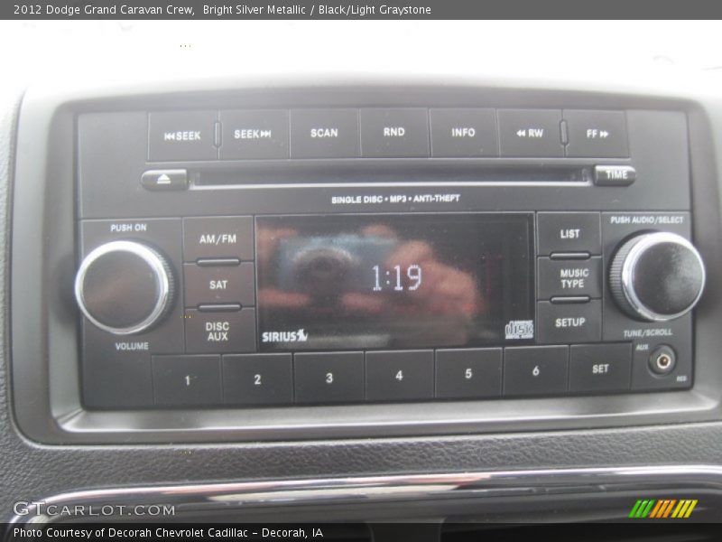 Bright Silver Metallic / Black/Light Graystone 2012 Dodge Grand Caravan Crew