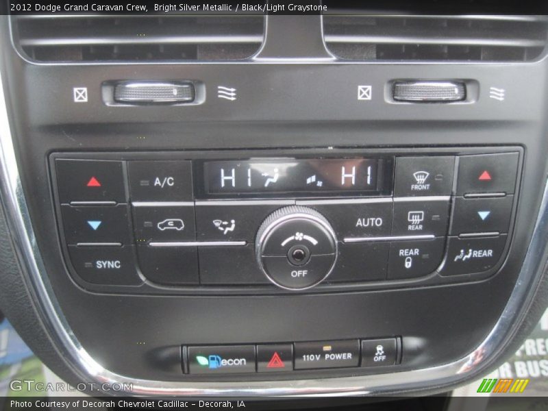 Bright Silver Metallic / Black/Light Graystone 2012 Dodge Grand Caravan Crew