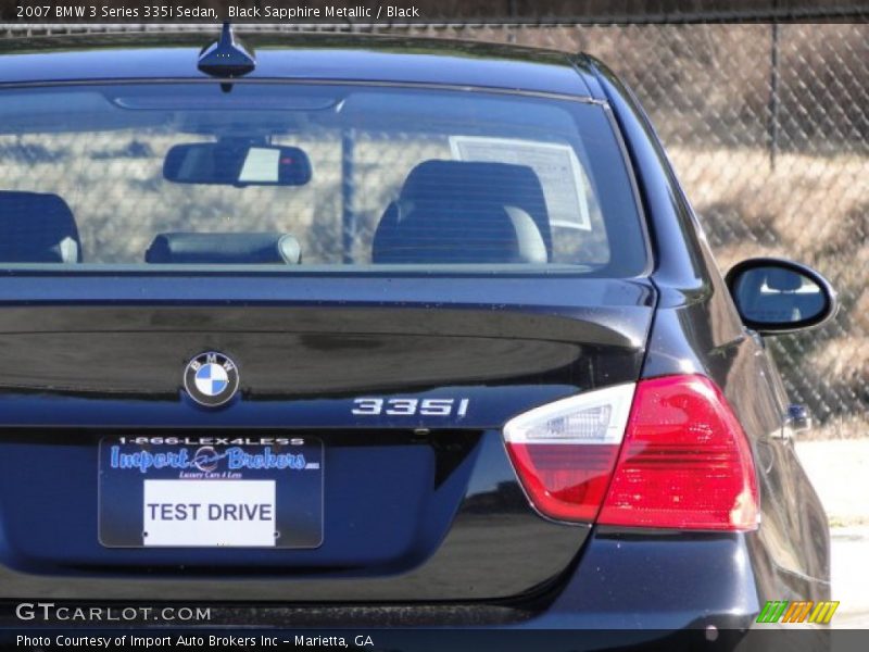 Black Sapphire Metallic / Black 2007 BMW 3 Series 335i Sedan