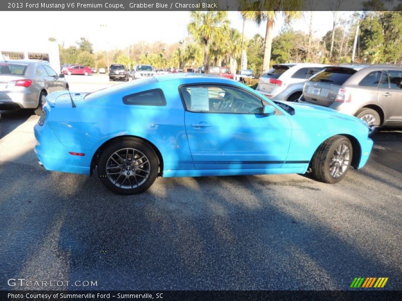 Grabber Blue / Charcoal Black 2013 Ford Mustang V6 Premium Coupe