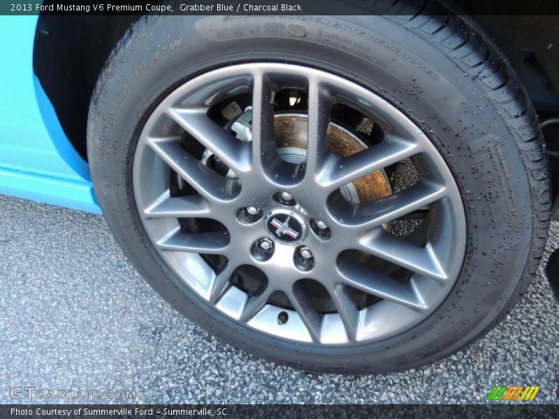 Grabber Blue / Charcoal Black 2013 Ford Mustang V6 Premium Coupe