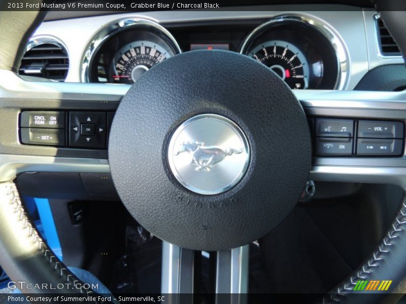 Grabber Blue / Charcoal Black 2013 Ford Mustang V6 Premium Coupe