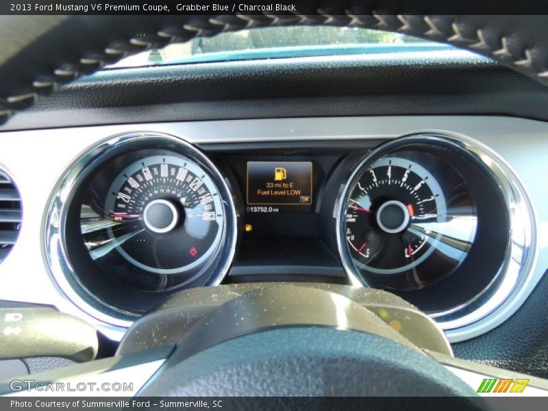 Grabber Blue / Charcoal Black 2013 Ford Mustang V6 Premium Coupe