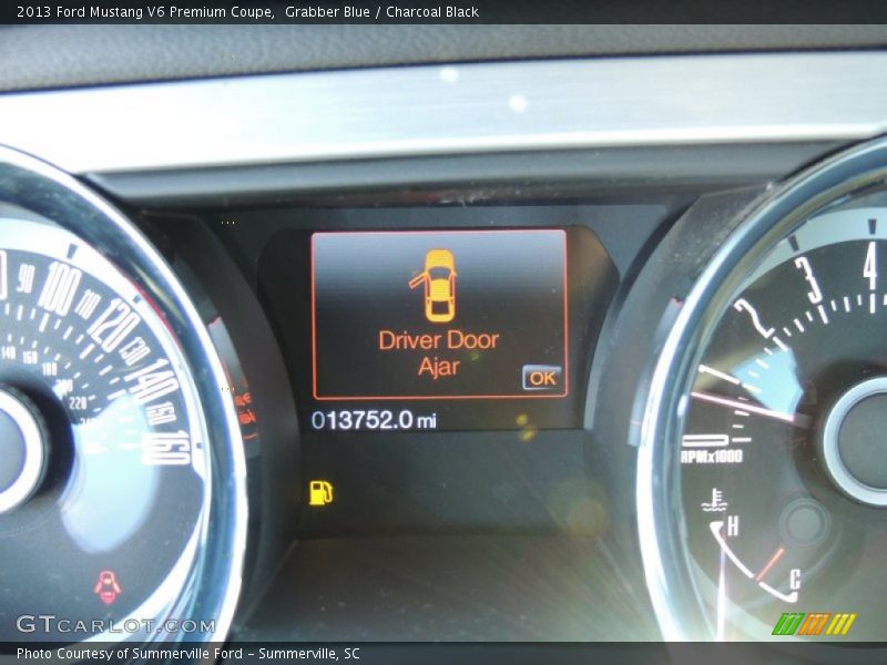 Grabber Blue / Charcoal Black 2013 Ford Mustang V6 Premium Coupe