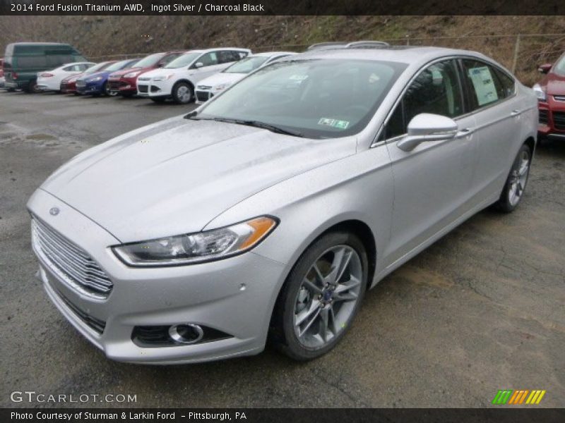 Ingot Silver / Charcoal Black 2014 Ford Fusion Titanium AWD
