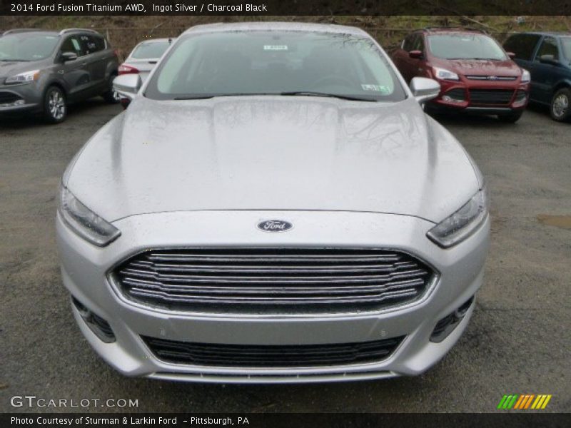 Ingot Silver / Charcoal Black 2014 Ford Fusion Titanium AWD