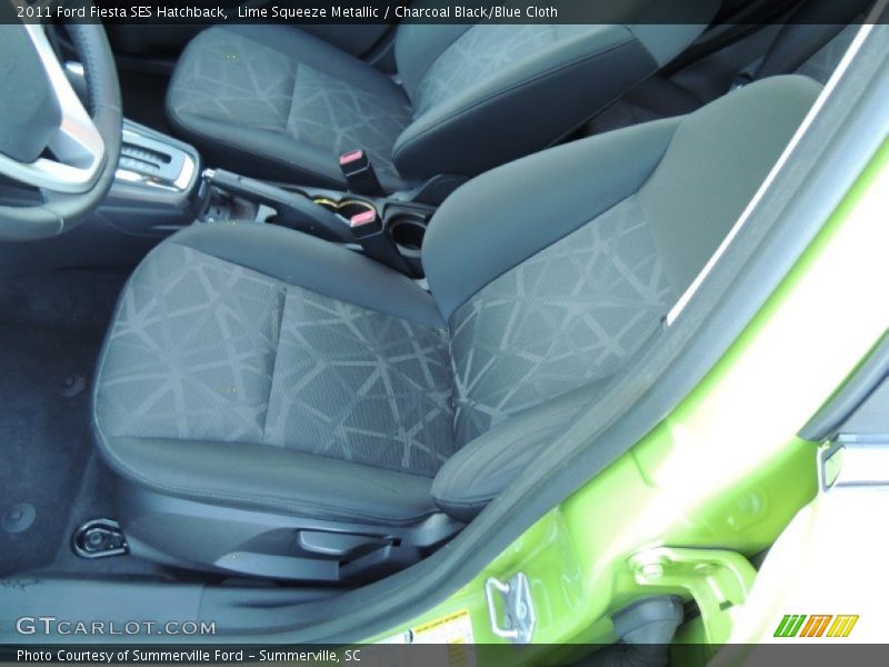 Lime Squeeze Metallic / Charcoal Black/Blue Cloth 2011 Ford Fiesta SES Hatchback