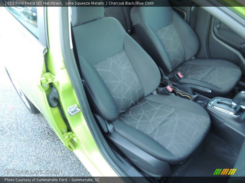 Lime Squeeze Metallic / Charcoal Black/Blue Cloth 2011 Ford Fiesta SES Hatchback